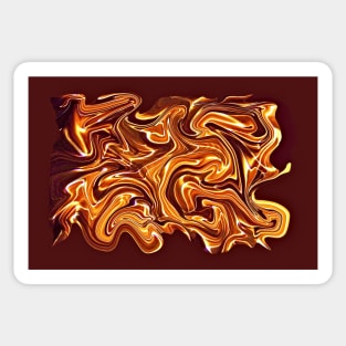 Abstract Fluid Golden Texture Sticker